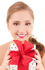 Image showing happy girl with gift box