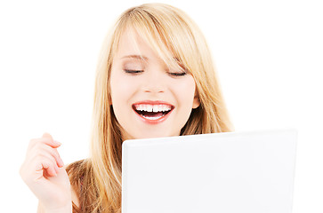 Image showing teenage girl with laptop computer