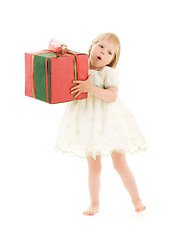 Image showing girl with gift box