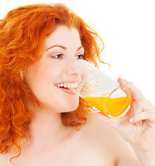 Image showing lovely woman with glass of juice