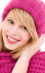 Image showing happy teenage girl in hat