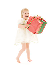 Image showing girl with gift box