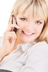 Image showing happy woman with cell phone