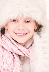 Image showing happy girl in winter hat