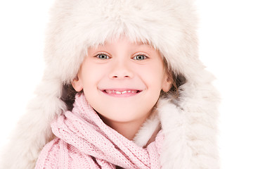 Image showing happy girl in winter hat