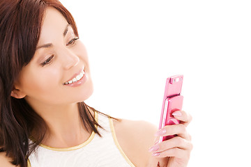 Image showing happy woman with cell phone