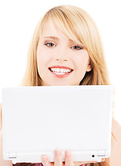 Image showing teenage girl with laptop computer
