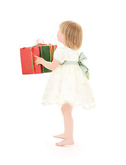 Image showing girl with gift box