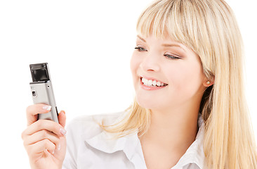 Image showing happy woman with cell phone