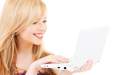 Image showing teenage girl with laptop computer