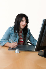 Image showing Woman working at computer