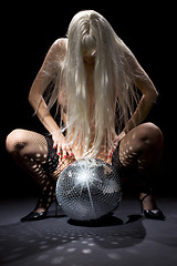 Image showing dark glitterball dance