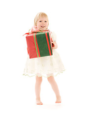 Image showing girl with gift box