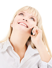 Image showing happy woman with cell phone