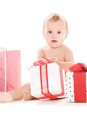 Image showing baby boy with gifts