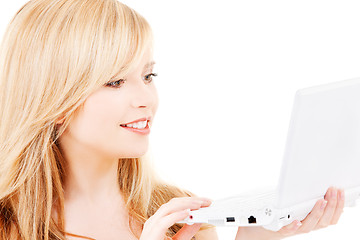 Image showing teenage girl with laptop computer