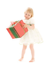 Image showing girl with gift box