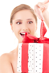 Image showing happy girl with gift box