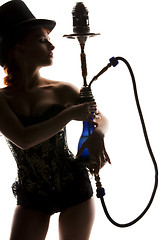 Image showing woman with hookah