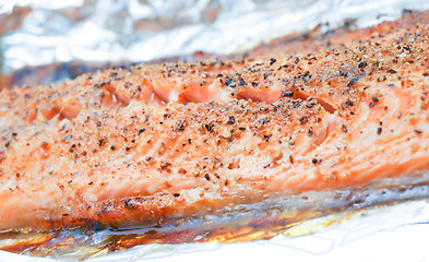 Image showing Grilled salmon