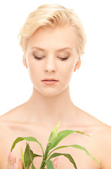 Image showing woman with sprout