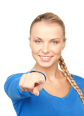 Image showing businesswoman pointing her finger