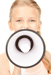 Image showing girl with megaphone