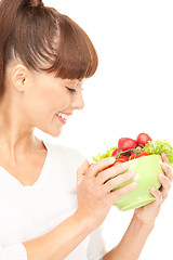 Image showing beautiful housewife with vegetables