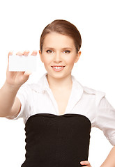 Image showing woman with business card