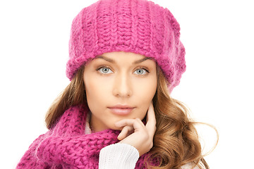 Image showing beautiful woman in winter hat 