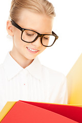 Image showing elementary school student with folders