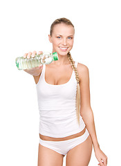 Image showing beautiful woman with bottle of water