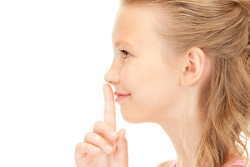 Image showing finger on lips 