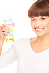 Image showing lovely woman with glass of milk