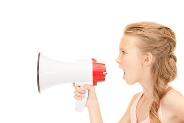 Image showing girl with megaphone