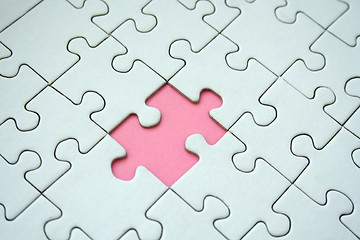 Image showing Pink jigsaw