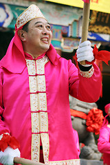 Image showing Chinese New Year celebrations in Qingdao, China - performer at a