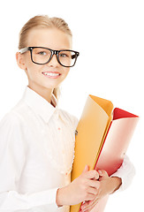 Image showing elementary school student with folders