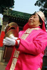 Image showing Chinese New Year celebrations in Qingdao, China - performer at a