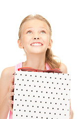 Image showing happy girl with gift box