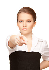 Image showing businesswoman pointing her finger