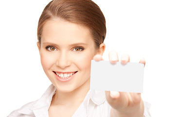 Image showing woman with business card