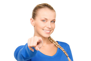 Image showing businesswoman pointing her finger