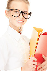 Image showing elementary school student with folders