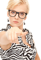 Image showing businesswoman pointing her finger