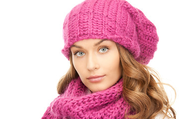 Image showing beautiful woman in winter hat 