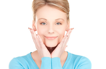 Image showing woman showing hands with polished nails