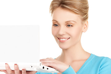 Image showing happy woman with laptop computer