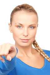 Image showing businesswoman pointing her finger