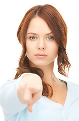 Image showing businesswoman pointing her finger